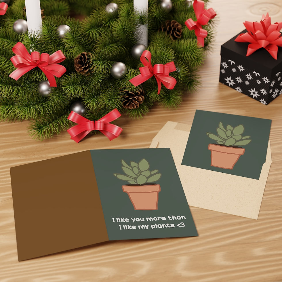 Thumbnail:  I Like You More Than I Like My Plants Greeting Cards (1 or 10-pcs)
