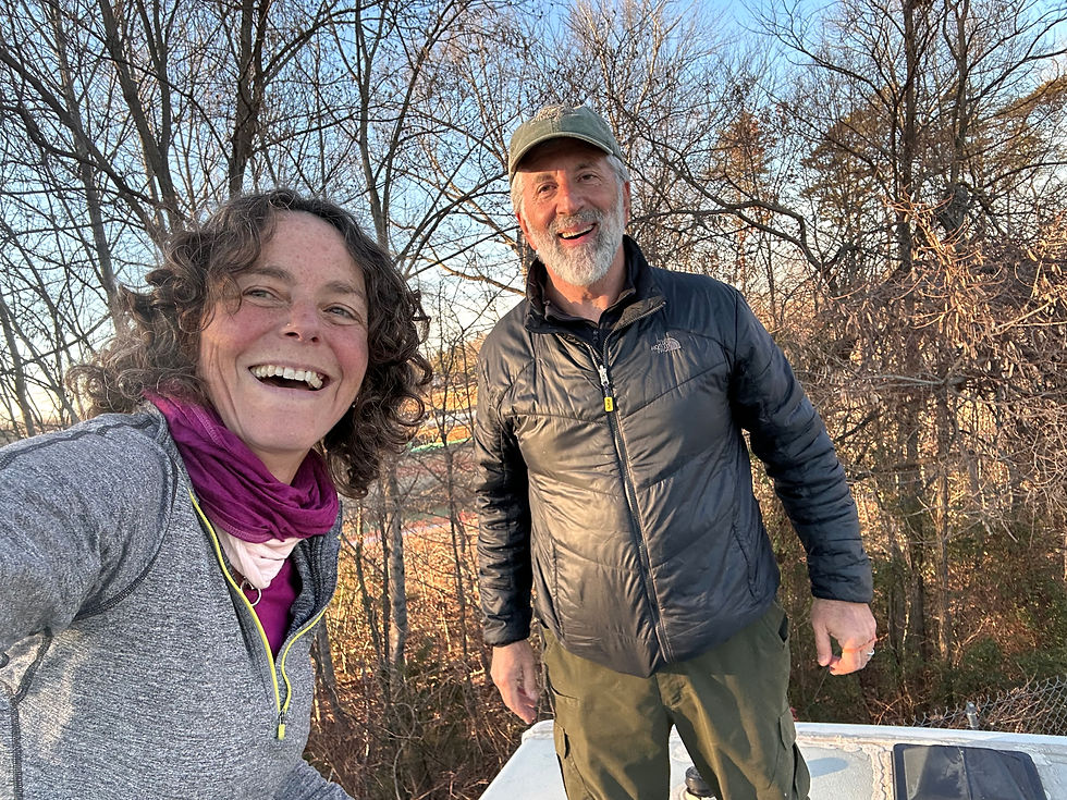 Selfie with Neal Tishman. Putting Libby "to bed" at the storage facility. Fredericksburg, VA.