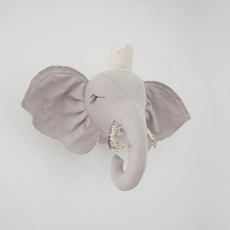 Thumbnail: Plush Animal Heads Wall Decoration