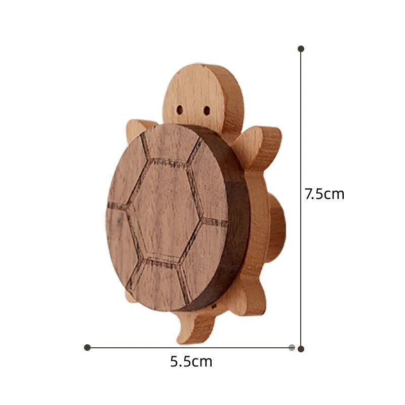 Thumbnail: Wooden Adhesive Turtle Wall Hooks