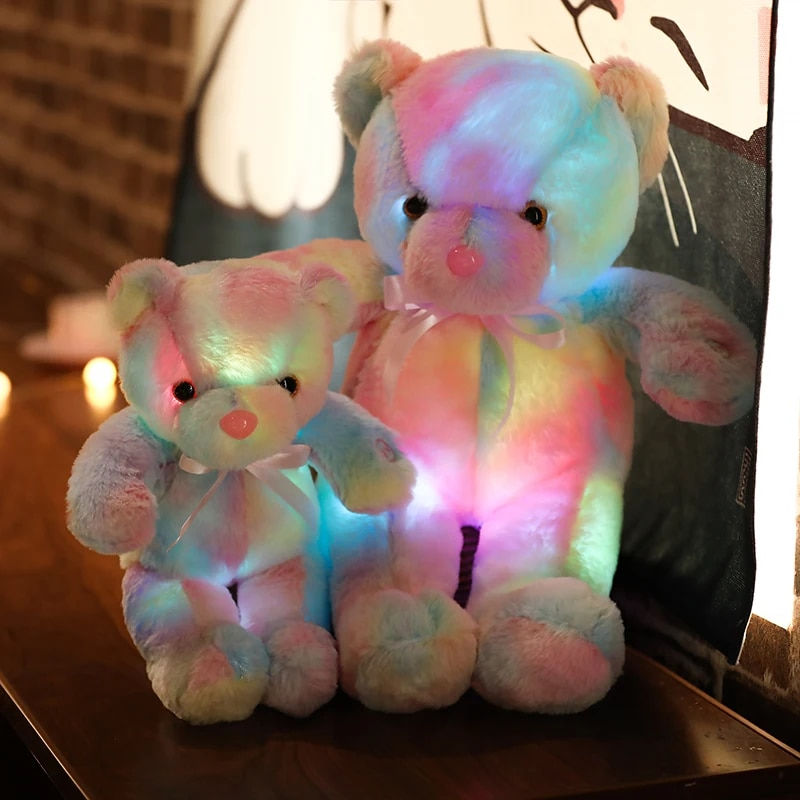 Thumbnail: LED Luminous Rainbow Teddy Bear Plushie