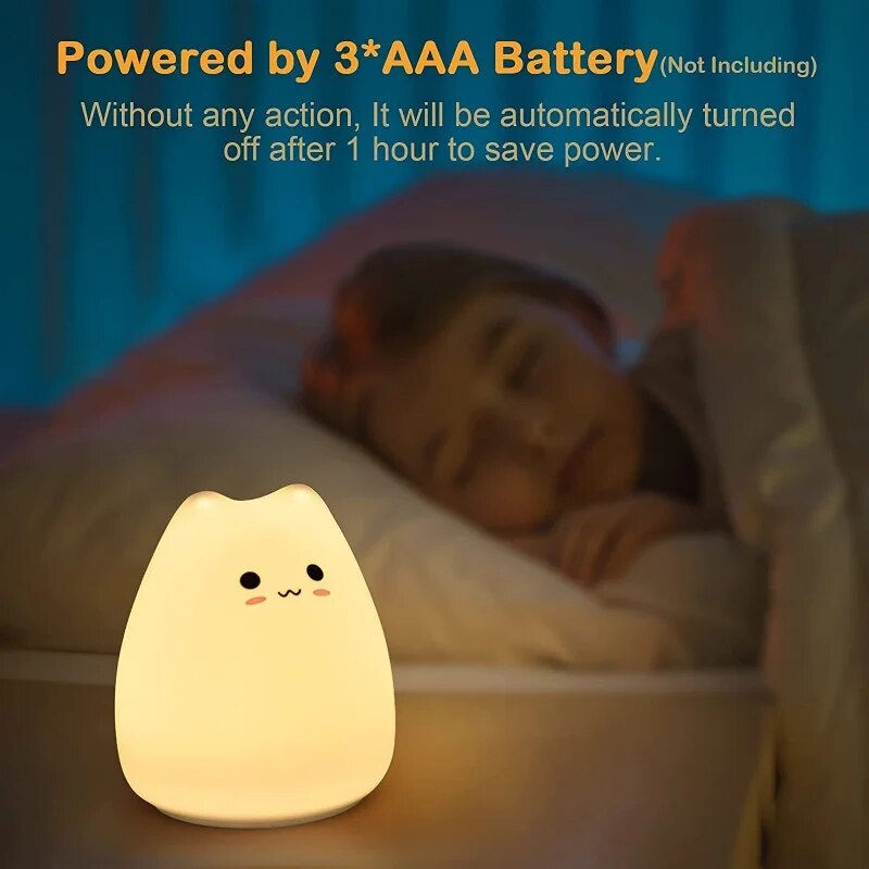 Thumbnail: 7 colors Cat Night Lamp- Touch Sensor
