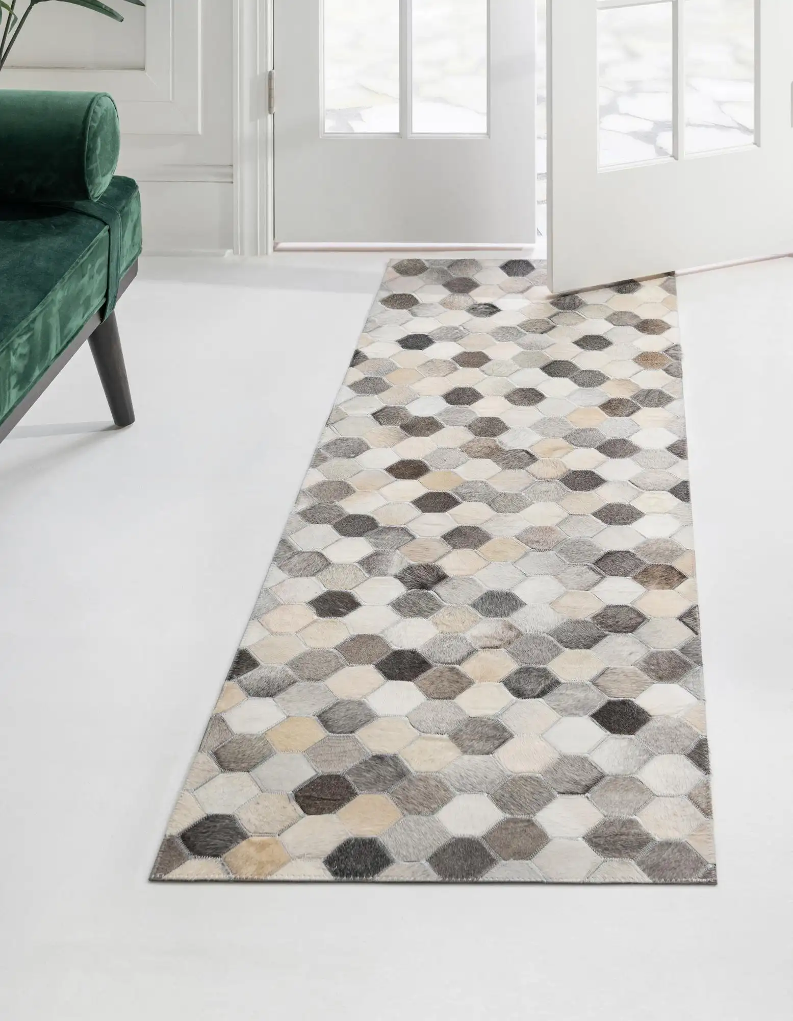 Cowhide Patchwork Hallway Runner Multiple Sizes Cowhide Warehouse