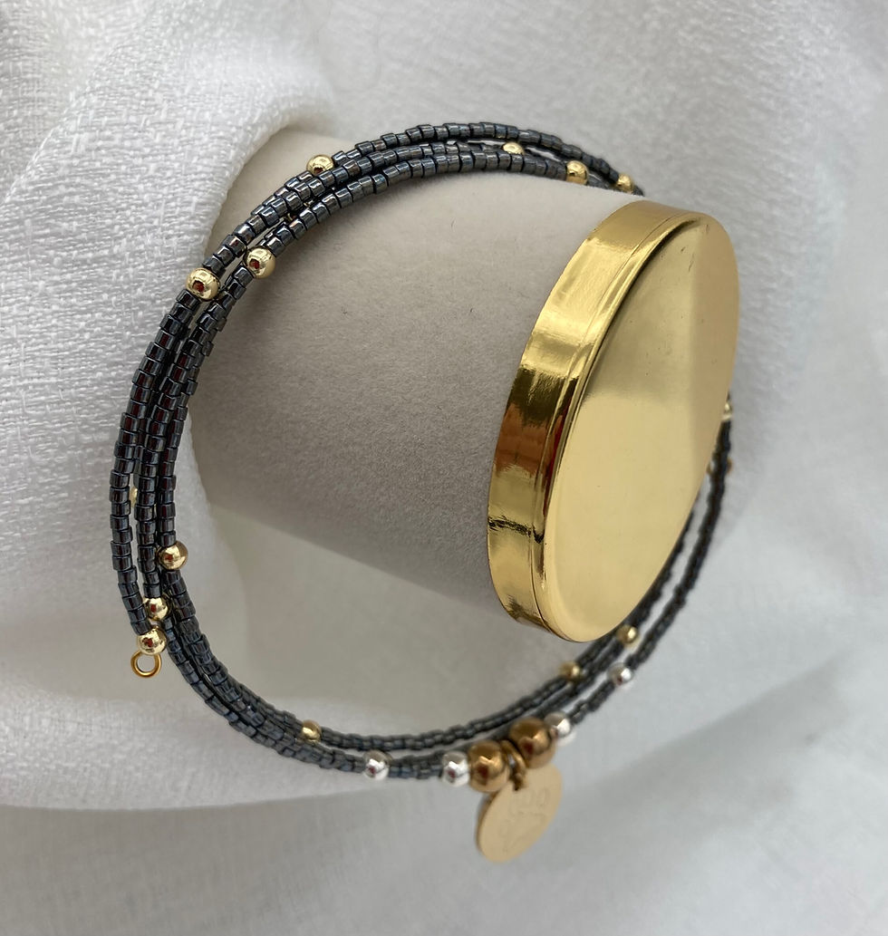 Thumbnail: Boho Pup - Gunmetal & Gold - Multi Strand
