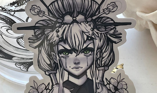 Saint and Stellar Tattoo Green Eye Warrior Sticker