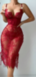 A secret obsession red lace dress featuring intricate lace details, a curve-hugging fit