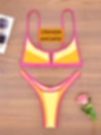 Orange Seaside Siren Bikini Set featuring a high-leg V-cut design