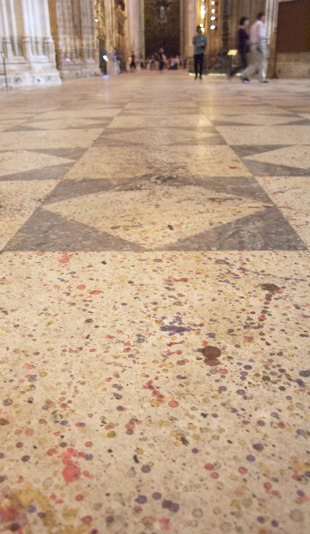The wax dippings on the floor of the Cathedral in Seville
