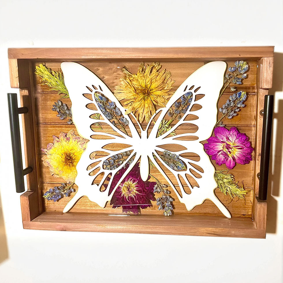 Blossoms & Bubbly: Floral Resin Tray Creation