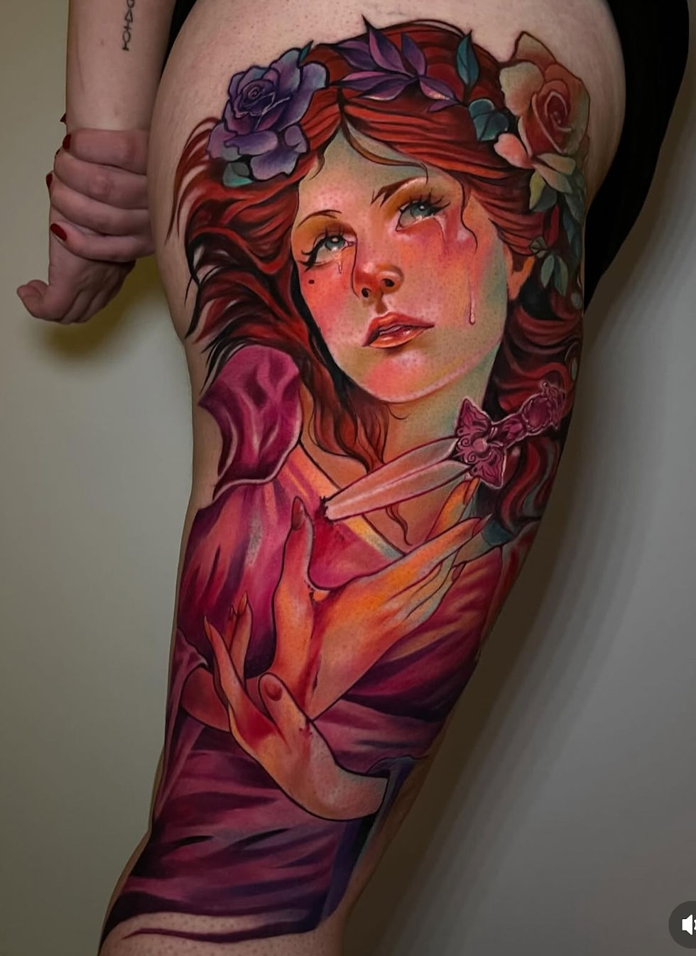 Girl Illustrative Tattoo by Geri