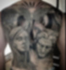 Angel demon full back piece add on by Sean McCready at Tattoolicious