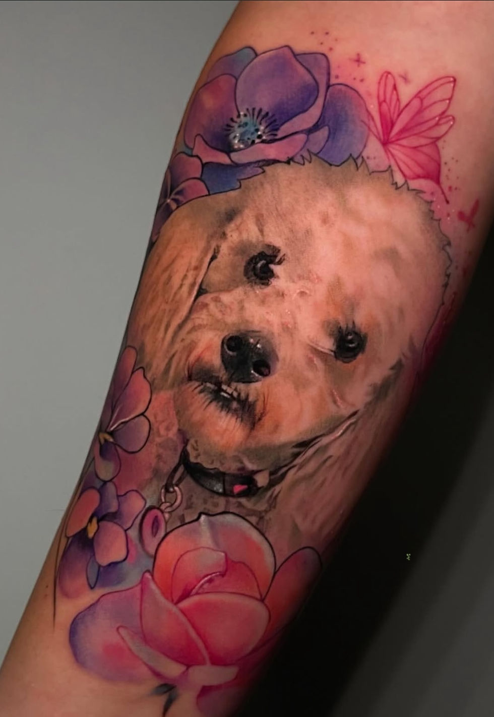 Poodle tattoo color by Geri at Tattoolicious Waikiki