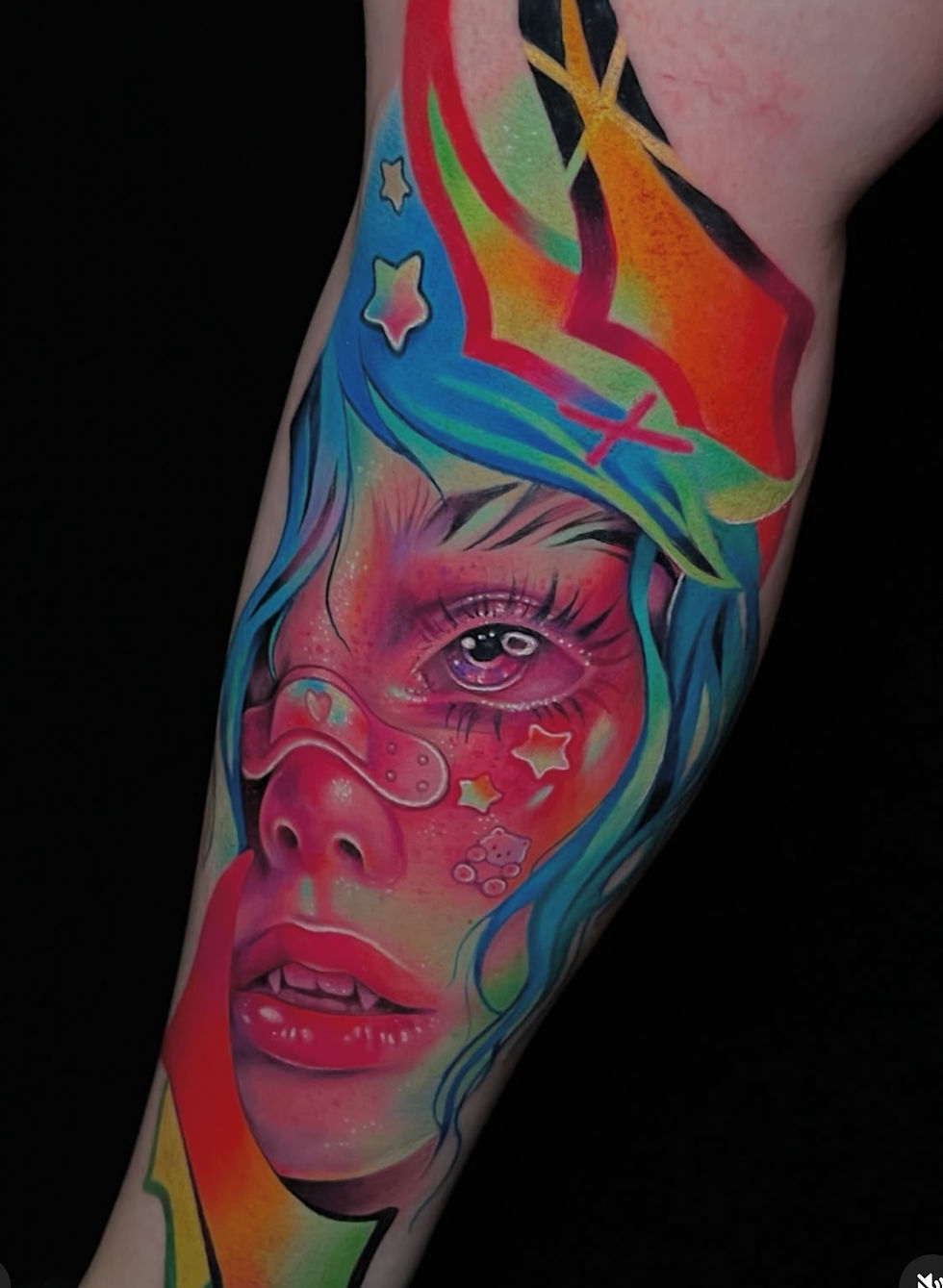 Graffiti Color Girl Tattoo by Geri at Tattoolicious Waikiki