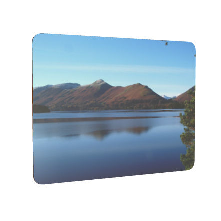Lake District landscape placemat: serene lake and mountains