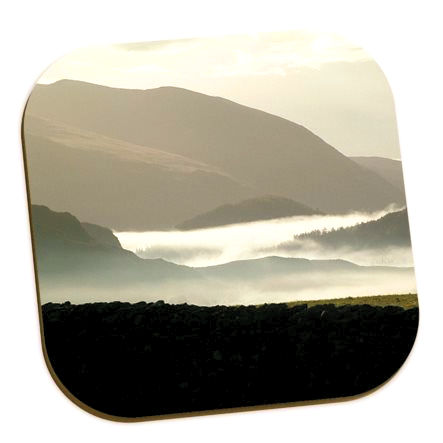 Helvellyn misty morning, placemat and coaster