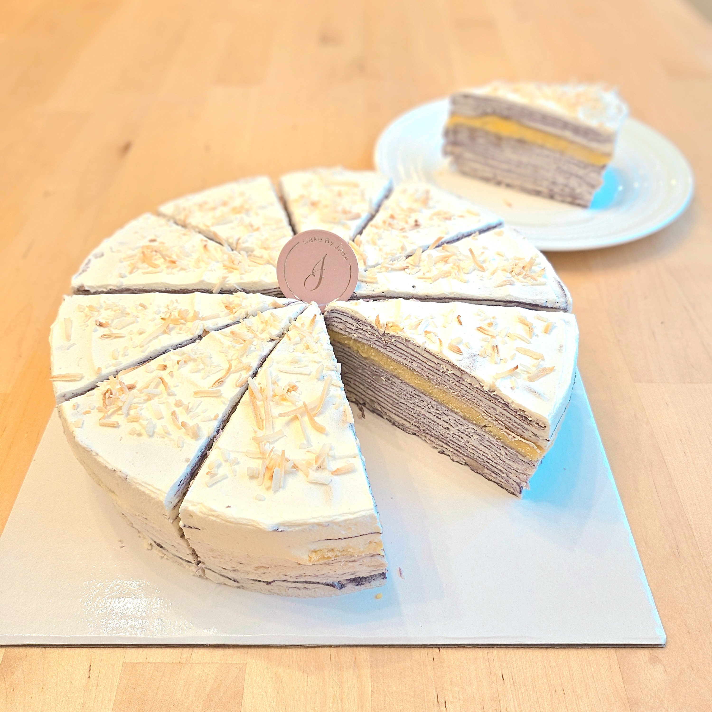 Taro Crème Brûlée Mille Crepe Cake