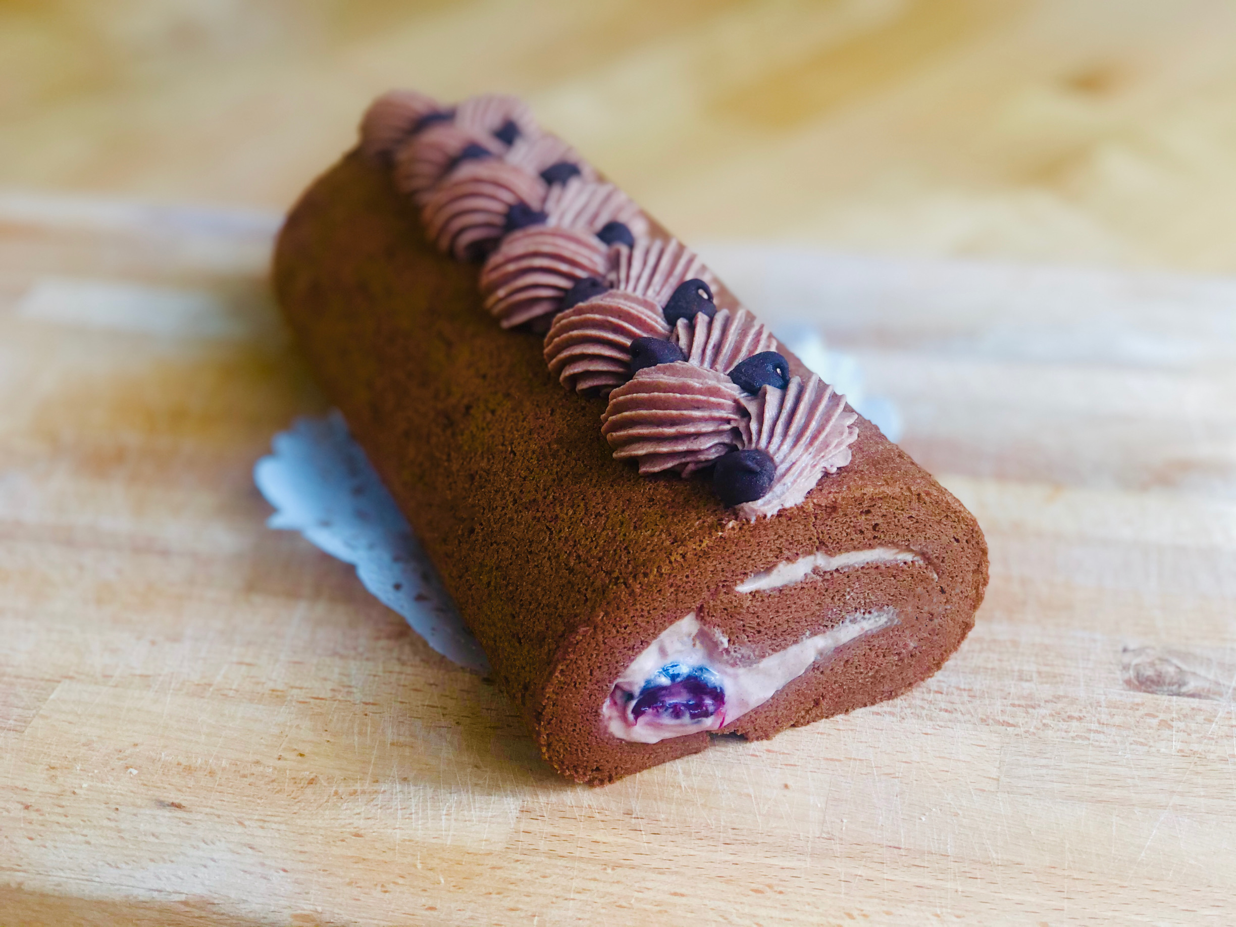Chocolate Mousse Soufflé Cake Roll