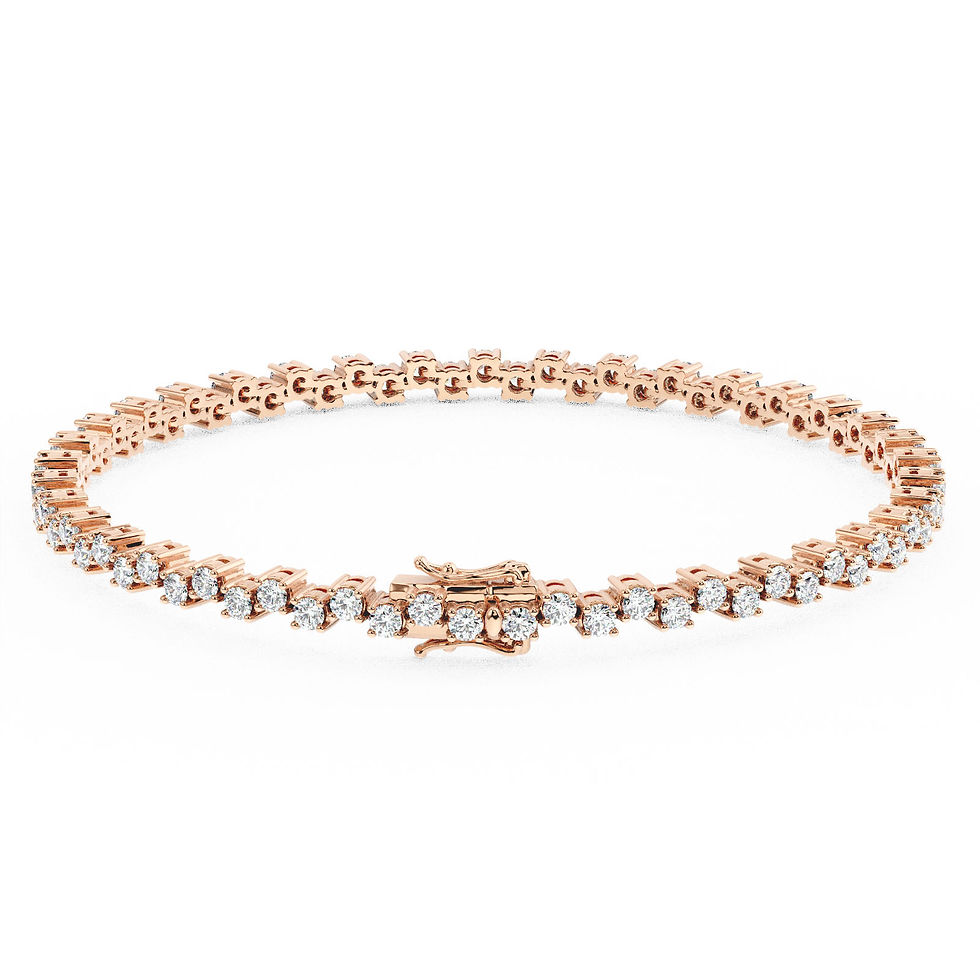 Thumbnail: 2mm Ballet Round Cut Diamond Tennis Bracelet