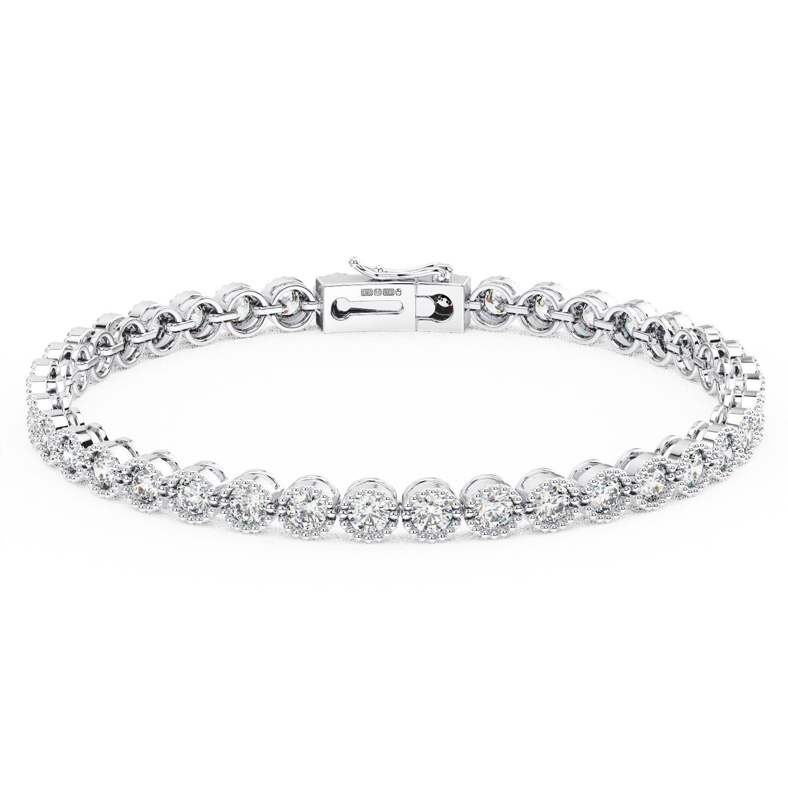 3.2mm Blair Round Cut Diamond Tennis Bracelet