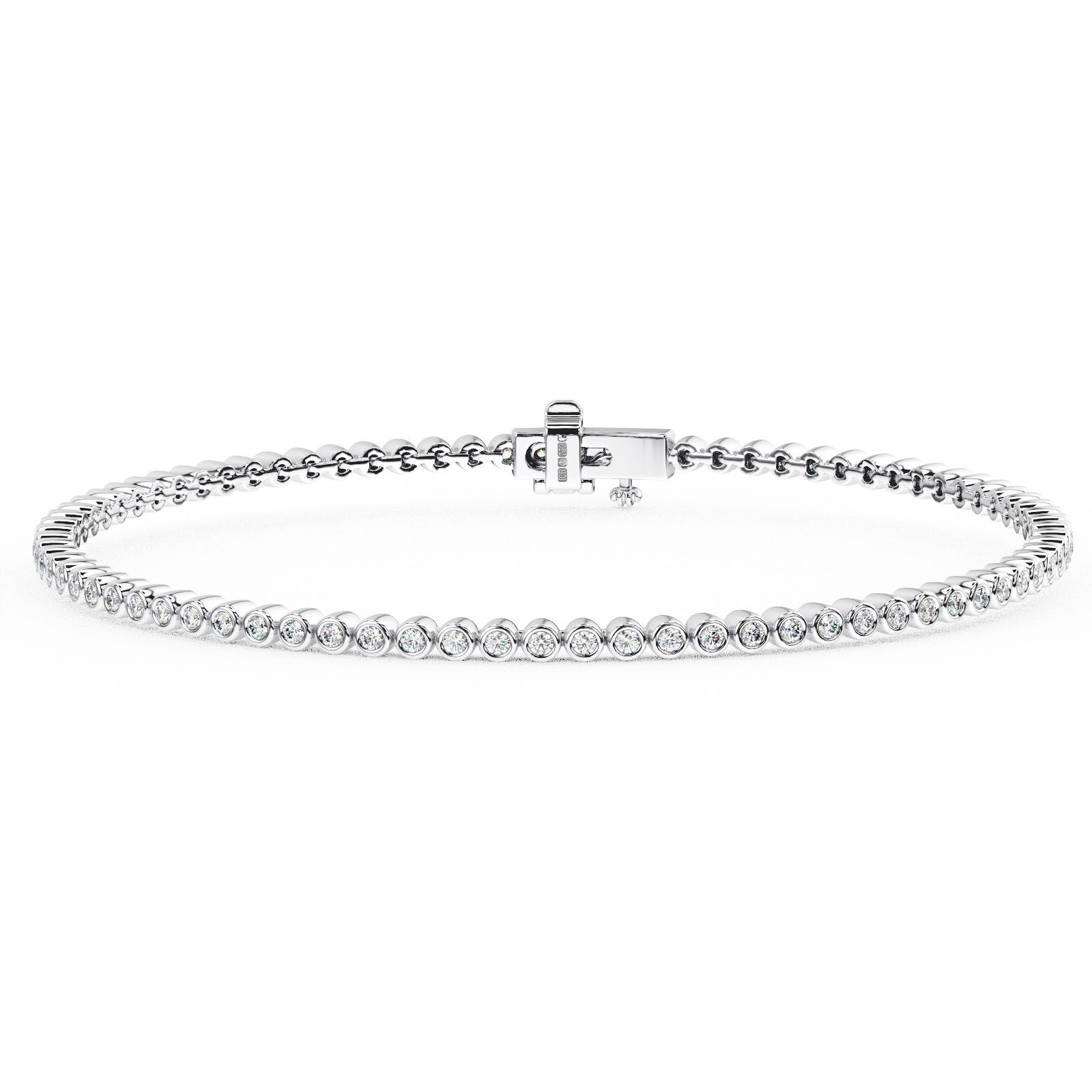 1.3mm Bezel Round Cut Diamond Tennis Bracelet