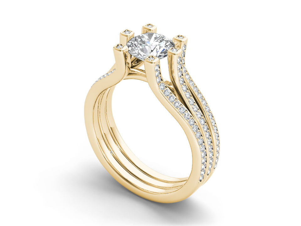 Thumbnail: Selene Round Cut Diamond Engagement Ring