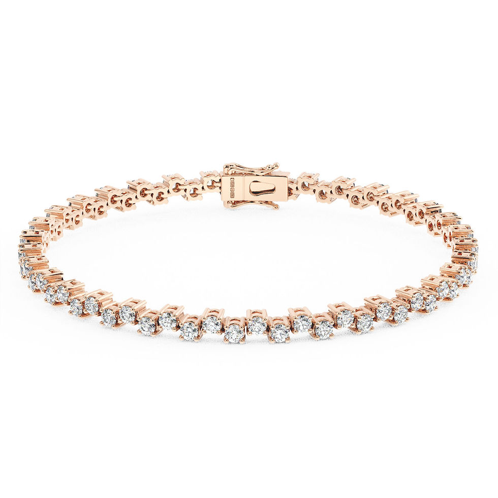 Thumbnail: 2.2mm Ballet Round Cut Diamond Tennis Bracelet