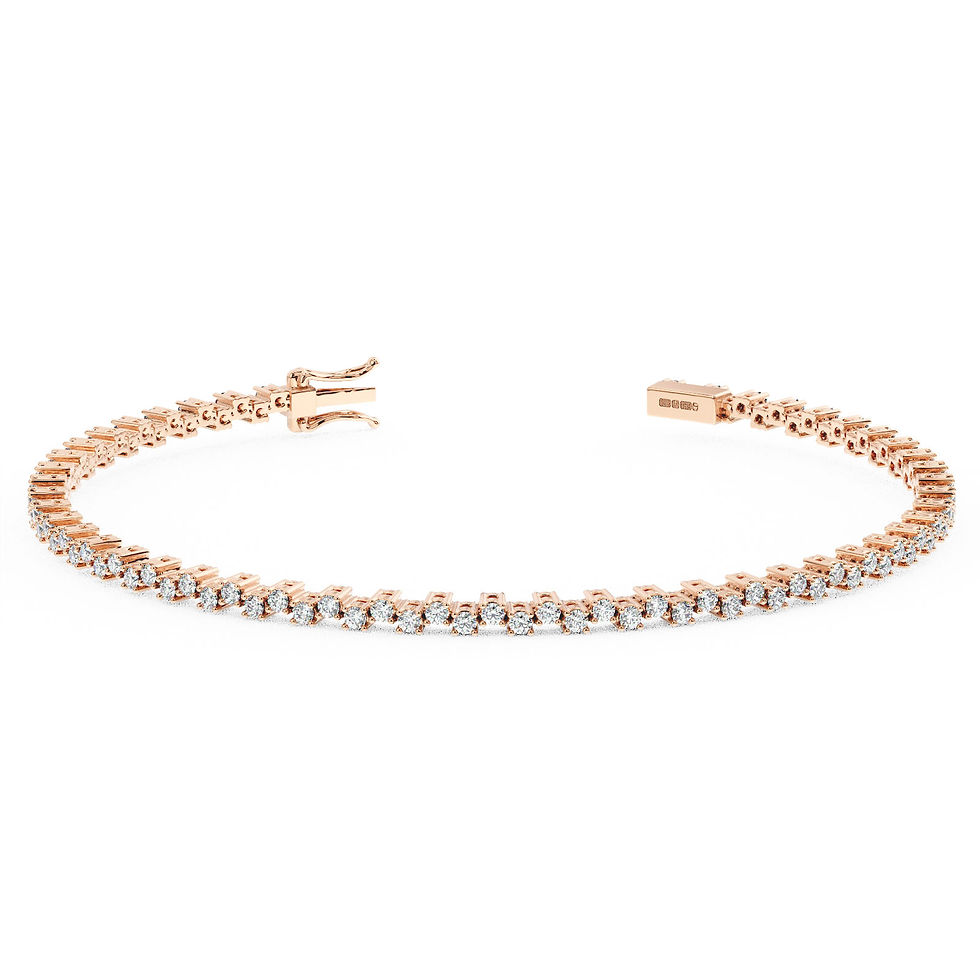 Thumbnail: 1.5mm Ballet Round Cut Diamond Tennis Bracelet