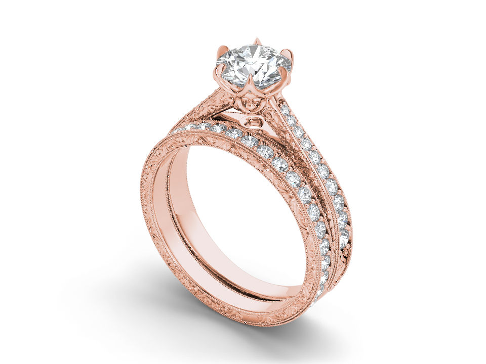 Thumbnail: Persephone Round Cut Diamond Engagement Ring