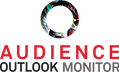 Audience Outlook Monitor Logo, with a colorful circle