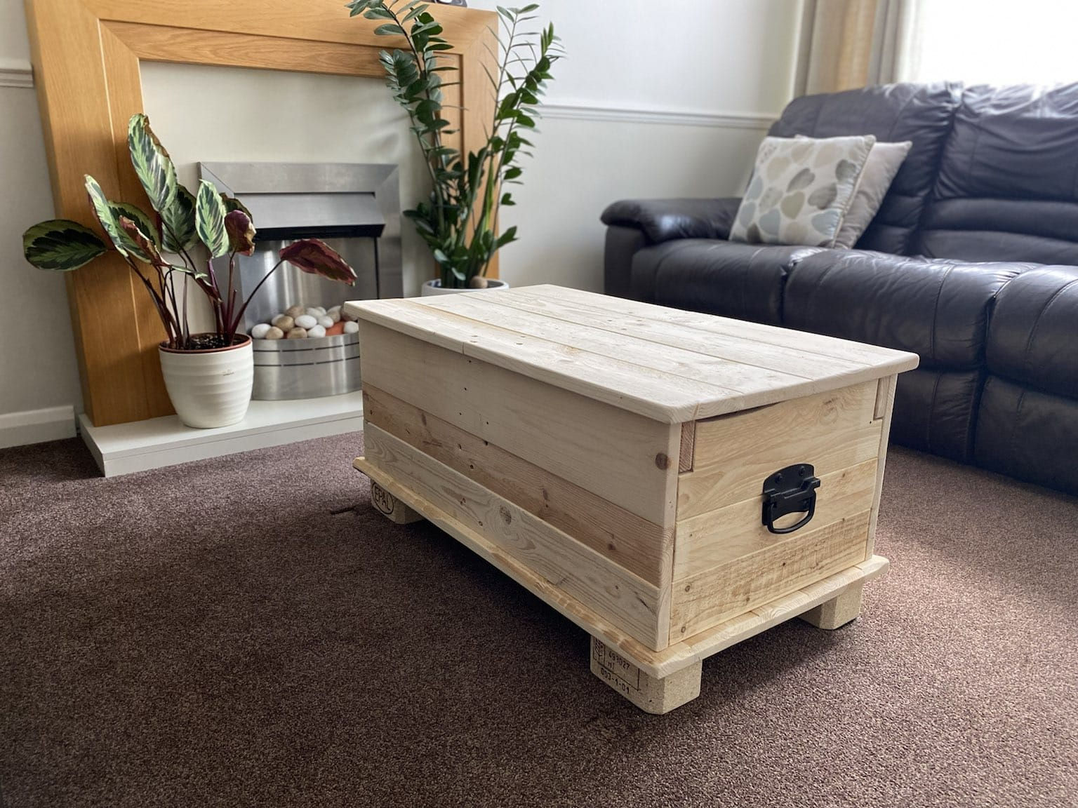 Handmade coffee/chest/trunk table with sliding top