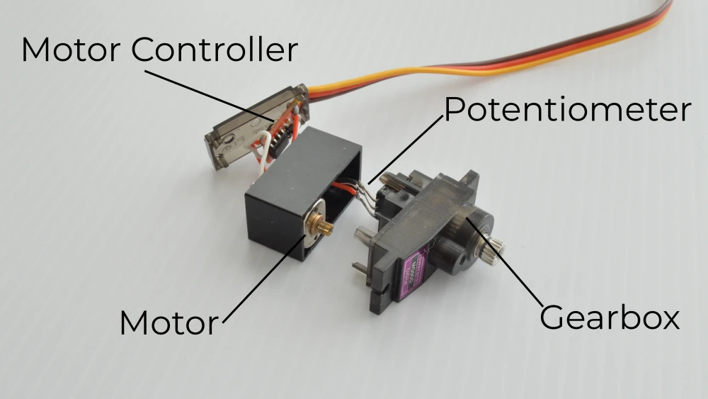 disassembled servo