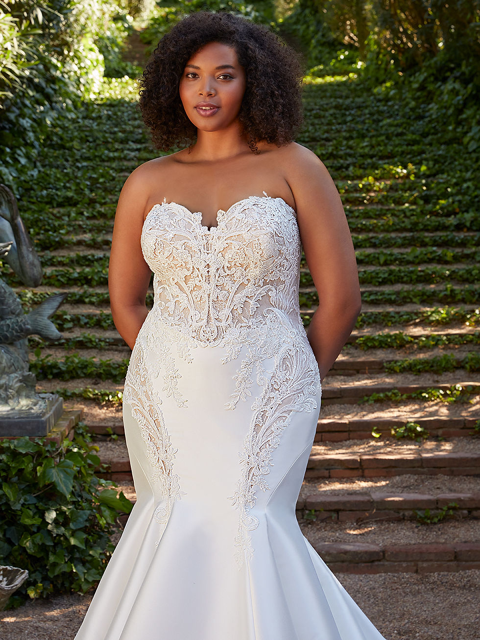 Thumbnail: Cassiopeia Elysee x Edition Strapless Mermaid Plus Size Wedding Dress LACE