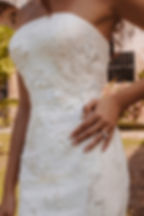Strapless sparkly fitted wedding dress
