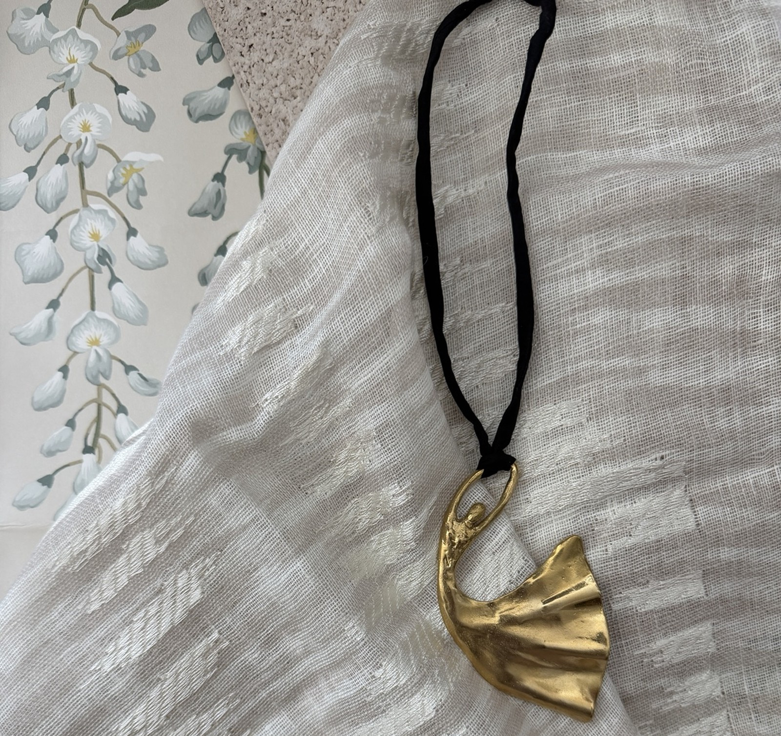 Handmade bronze necklace by Veronica, inspired by the art, sculpture and craftsmanship of Villa Carlotta on Lake Como.