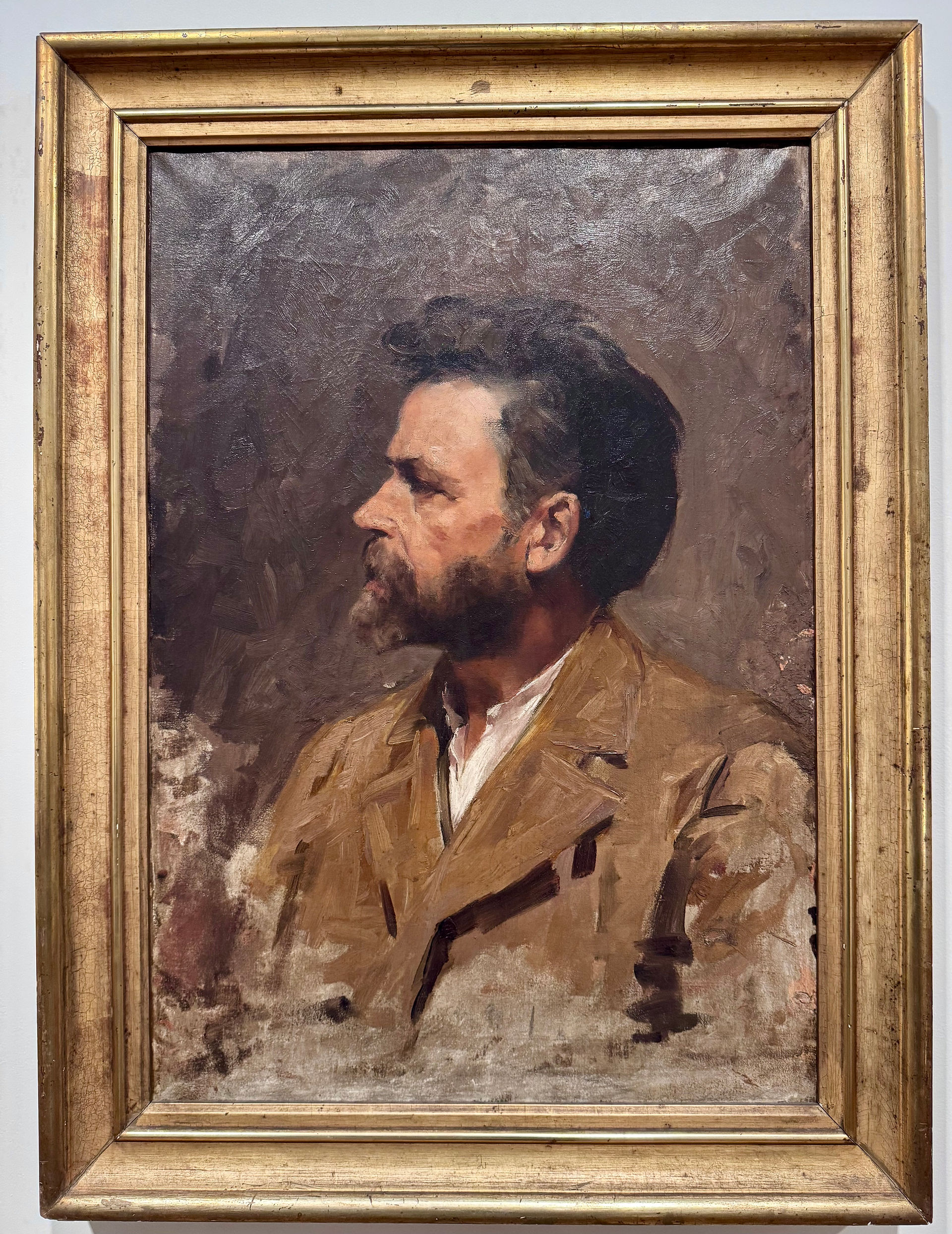 Oil painting Portrait of a Man by Aurélia de Souza at the National Museum Soares dos Reis in Porto.