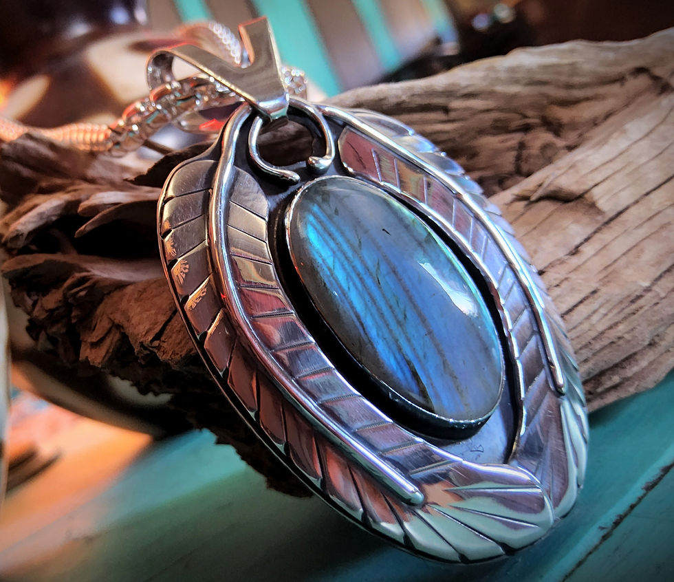 Thumbnail: mama nature (sterling silver & Madagascar labradorite)