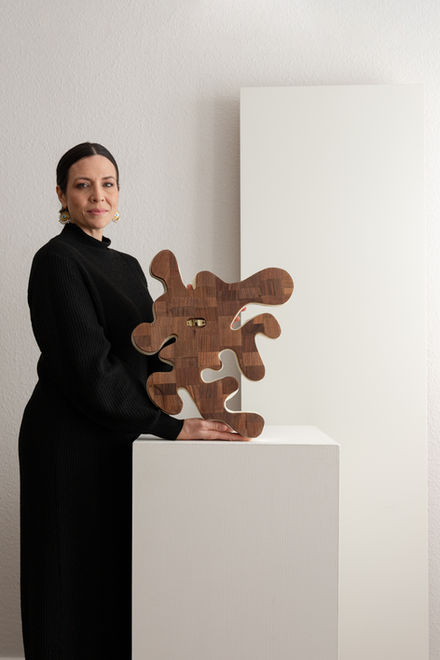 Koralli Wall Sculpture backside view of walnut work