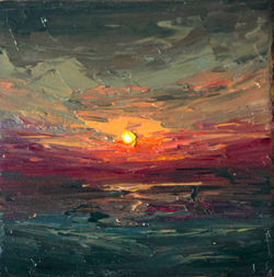 Seascape painting, canvas painting, small art , beach, seaside, tropical beach