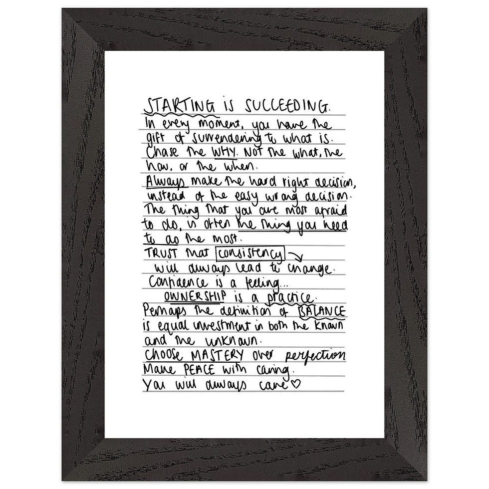 Thumbnail: Starting is Succeeding Framed Print