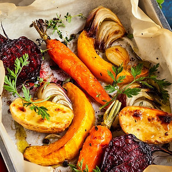 légumes rôties au four avec de l'huile d'olive