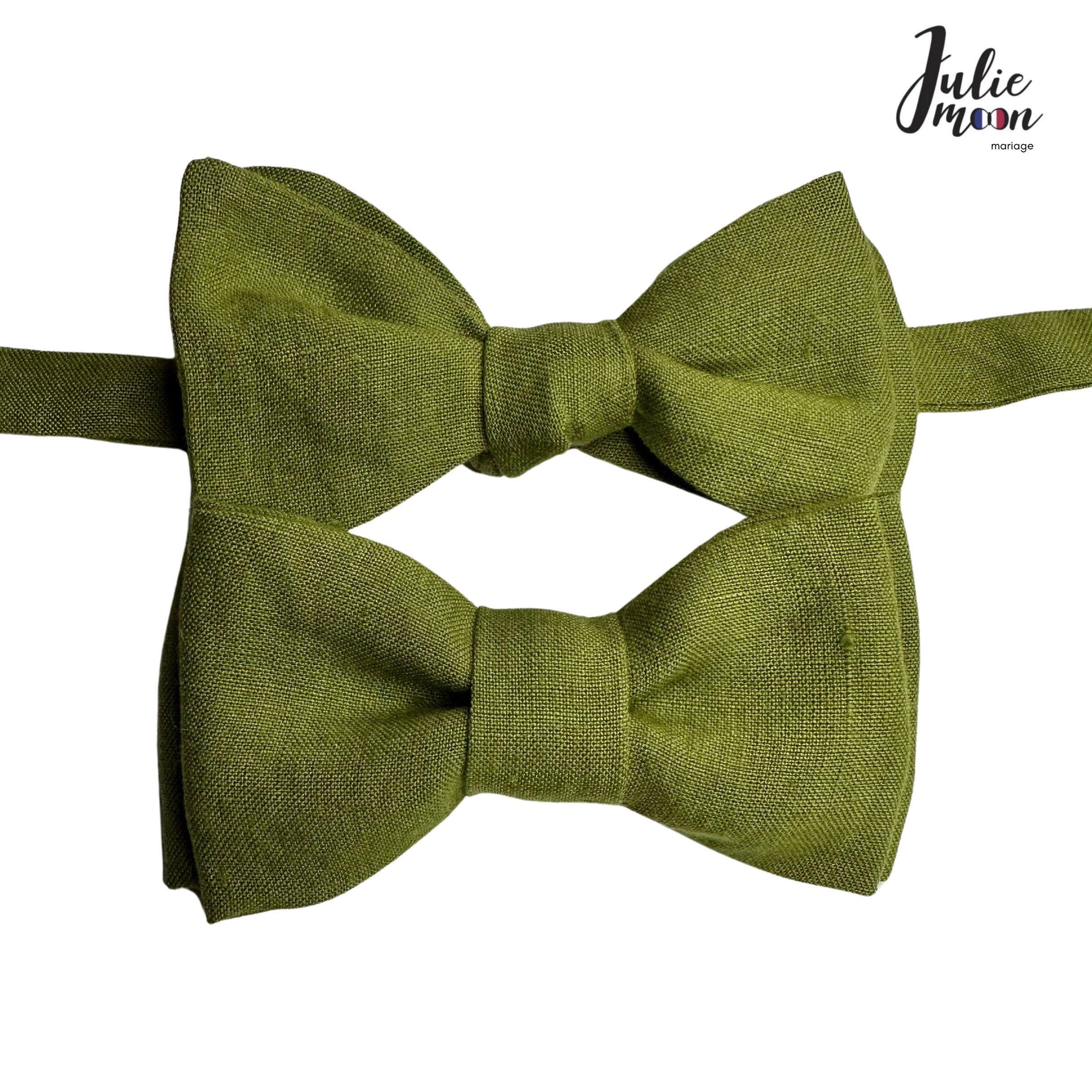 Noeud papillon lin kaki, à nouer ou pré-noué