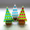 Thumbnail: Modern fused glass trees in wooden stand, RD Glass