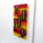 Orange and yellow abstract fused glass wall art