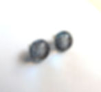 Silver dichroic glass and sterling silver stud earrings
