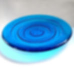 Handmade turquoise rippled fused glass bowl
