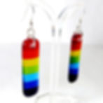 Handmade Rainbow fused glass earrings