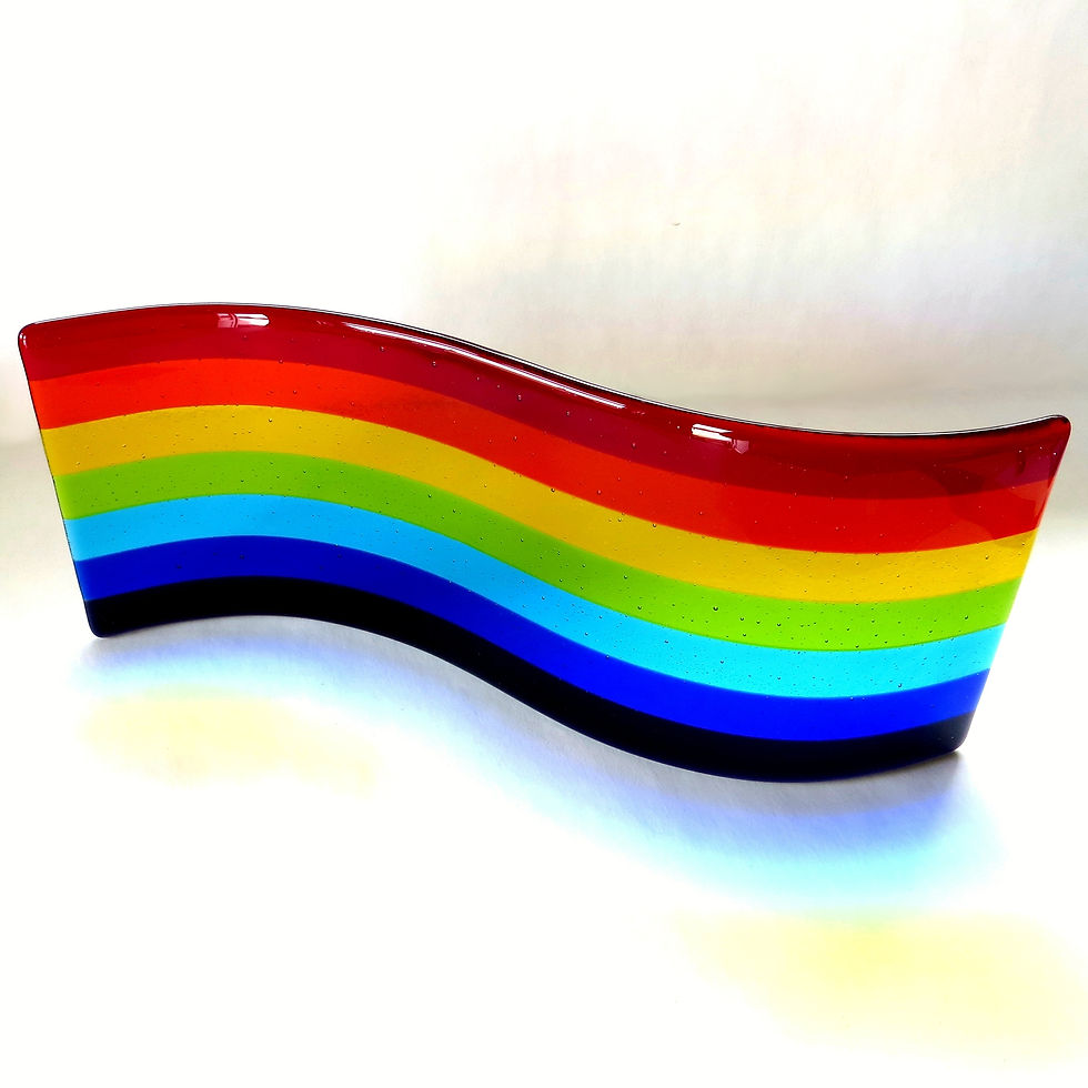 Thumbnail: Rainbow fused glass curve