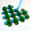 Thumbnail: Green and blue lattice fused glass heart decoration