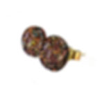 Bronze dichroic glass and sterling silver stud earrings