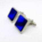 Blue and purple dichroic glass cufflinks